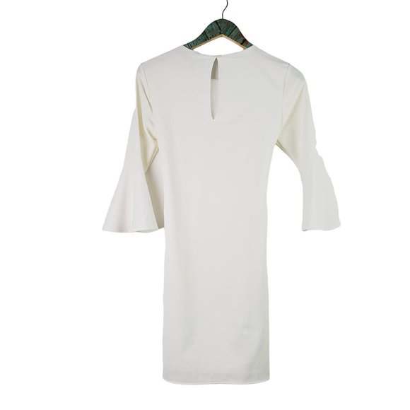 Lulu’s Last Love Song White Tie Waist Shift Dress w/ Bell Sleeves, Sz XS - Picture 4 of 11